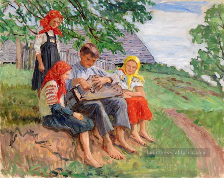 jeunes musiciens 2 Nikolay Bogdanov Belsky enfants impressionnisme enfant Peintures à l'huile